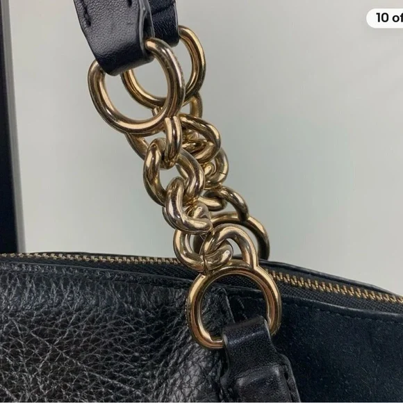 COACH Purse Black Mixed Leather & Suede Tote Bag w/ Gold Hardware ➕ FREE ITEM!⬇️ - Picture 12 of 16